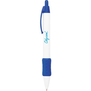Tradition Gripper (tm) - White, Plastic, Retractable Ballpoint Pen With Grip Section
