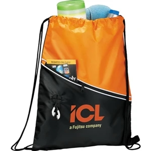 The Railway Cinch - Drawstring Cinch Backpack With Zippered Front Pocket