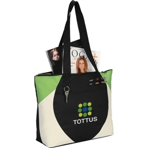 Aspen (tm) - Polycanvas Tote Bag With Zippered Main Compartment And 29" Handles