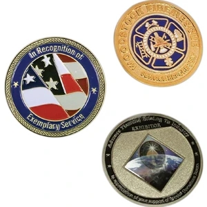 1.8 Mm - Die Struck 2-tone Steel Coin With Sandblasted Recessed Areas, 2-d