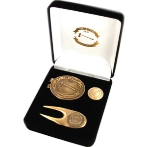 Luxury 2 Pc Gift Set Custom Magnetic Ball Marker With Standard Money Clip Divot Tool