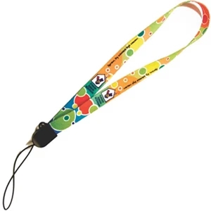 Smudge-away (tm) - Custom Wrist Sublimated Lanyard With Plastic Button To Adjust To Size And Lock On
