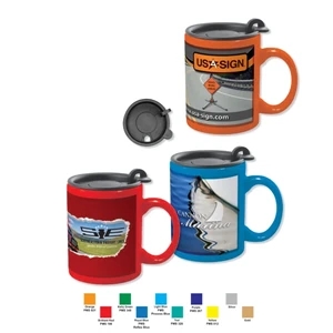 5 Working Days - Full Color Stoneware Crancolor Mug With Slide Lock Lid, 15 Oz