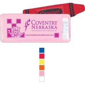 Crayon Bandage (tm) - Bandage Pack With 4 Assorted Color Latex Free Plastic Bandages In Vinyl Pouch