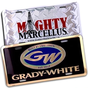 Custom Embossed Deluxe Auto License Plate With Four Slots And Mirror Like Finish