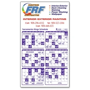 Magnet 20 Mil - Sports Calendar. Digital Four Color Process Print; Size 4 X 7"