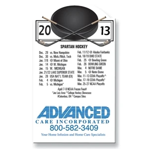 Magnet 20 Mil - Hockey Schedule. Digital Four Color Process Print; Size 3 X 5"