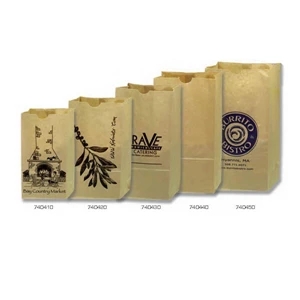 Natural - Grocery Bag, 100% Recyclable, 6 1/4" X 3 13/16" X 12 1/2". Grease Resistant