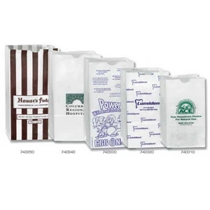 White - Grocery Bag, 100% Recyclable, 6 1/4" X 3 13/16" X 12 1/2". Grease Resistant