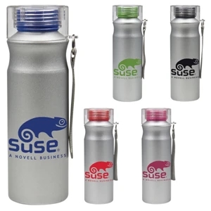 Sale 5-7 Day Production - Aluminum Water Bottle Has Bpa Free Liner & Carabiner Clip Lid, 28 Oz. Size
