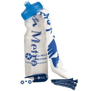 Sale 5-7 Day Production - Basic Cart Caddie Water Bottle Golf Kit, Ball Markers, Golf Towel And More, No Ball