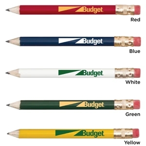 Catalog 5-7 Day Production - Round Wooden Golf Pencil With An Eraser; Arrives Already Sharpened; Made In Usa