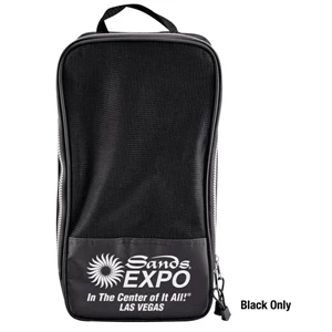 Catalog 5-7 Day Production - Nylon Golf Shoe Bag With U-shaped Zippered Closure And Mesh Front