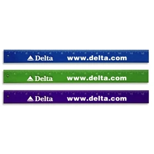 Icool - Sale 5-7 Day Production - Plastic 12" English Scale Ruler. Quality Molded Translucent Plastic Design