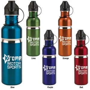 Krome - Sale 5-7 Day Production - Stainless Bottle Featuring A Polished Cutaway Ring And Gleaming Finish