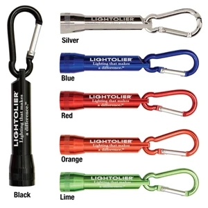 Lightning - Sale 5-7 Day Production - Carabiner Flashlight With Twist On/off Action