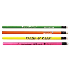 Buy Write - Sale 5-7 Day Production - Neon Pencil With A Black Ferrule And White Eraser