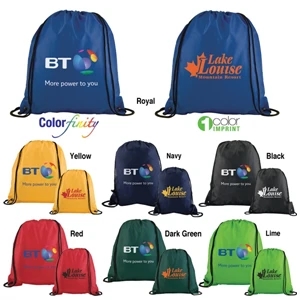 Sale 5-7 Day Production - Polyester Drawstring Backpack With Reinforced Grommeted Corners