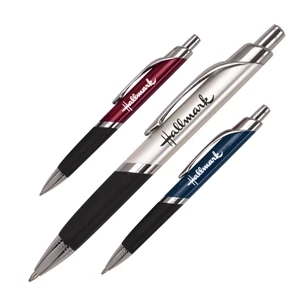 Trigon - Catalog 5-7 Day Production - Triangular Design Metal Barrel Pen With Comfort Rubber Grip