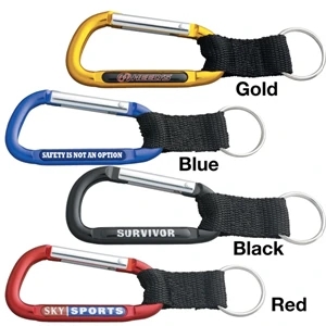 High-grade, Anodized Aluminum Carabiner With Sturdy Woven Strap And Split Ring
