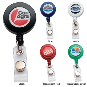 Catalog 5-7 Day Production - Traditional Round Shape Badge Holder With 32" Retractable Cord