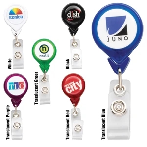 Catalog 5-7 Day Production - Teardrop Shaped Badge Holder With 36" Retractable Cord