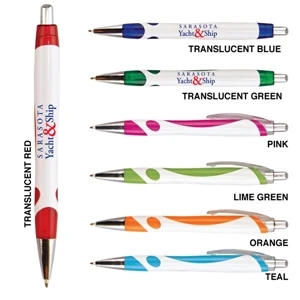 Sarasota - Sale 5-7 Day Production - Ballpoint Pen With Black Medium Point And Gloss Color Inlay-style Accents