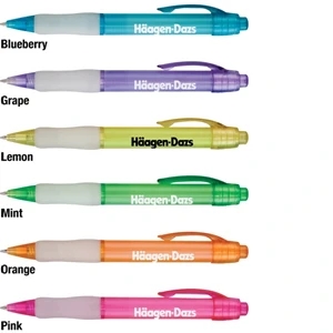 Sorbet - Catalog 5-7 Day Production - Translucent Pen With White Contoured Gripper