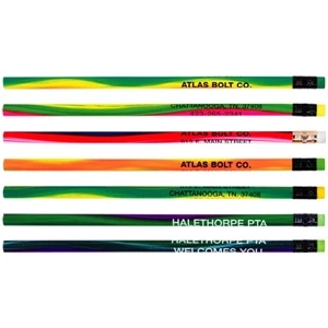 Mystic Swirl - Catalog 5-7 Day Production - Plastic Pencil With A Swirl Design And Number 2 Graphite Insert