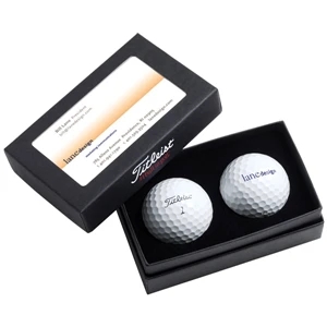 Dt (r) Solo Titleist (r) - Sale 5-10 Day Production - Two Ball Business Card Box With Two Logoed Golf Balls