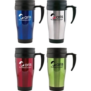 Tahoe - Catalog 5-7 Day Production - Stainless 15 Oz. Travel Mug With Spill Resistant Thumb Slide Lid