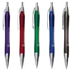 Taurus (r) - Sale 5-7 Day Production - Retractable Push Action Pen With Plastic Barrel & Chrome Accents