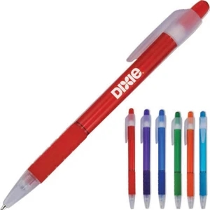 Devoe - Colorful Translucent Retractable Click Pen With Matching Barrel And Grip