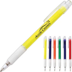 Smith - Translucent Click Pen With White Translucent Accents And Translucent White Grip