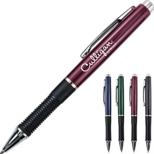 Shawn - Click Pen With Metallic Finish, Silver Accents And Black Comfort Grip