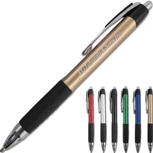 Jackson - Colored Click Pen With Metallic Finish And Chrome Accents. Black Comfort Grip