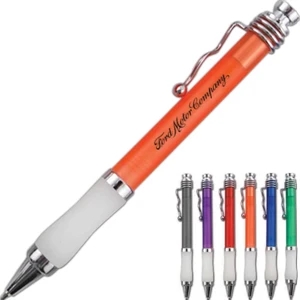Wilt - Click Pen With Colored Barrel, Silver Accents And White Comfort Grip