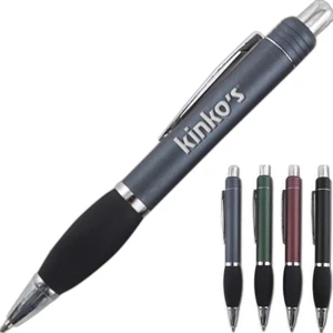 Earl - Click Pen With Metallic Finish And Chrome Accents. Black Comfort Grip
