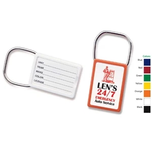 Idento Showring - Snap Lock Key Tag With Imprint On White Paper Under Protective Lens