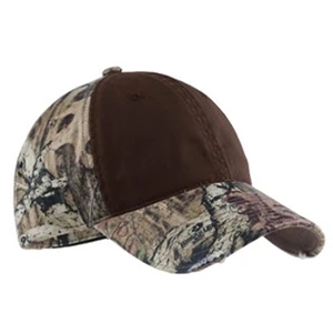 Port Authority (r) - Camo Cap With Contrast Front Panel, Minor Distressing Adds Lived In Character