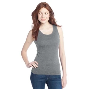 District (r) - X S- X L Heather - Junior 2x1 Rib Tank Top, 5.9 Oz. 100 Ring Spun Combed Cotton