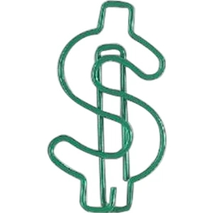 Clipsters - Green Dollar Sign Clipster - 10 Style Clips Per Zipper Pouch