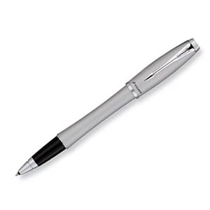 Urban - Silver - Roller Ball Pen With Metallic Trim Fitted With Medium Point Black Gel Ink