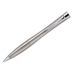 Urban - Brushed Chrome - Gel Pen With Metallic Trim Fitted With Medium Point Black Gel Ink