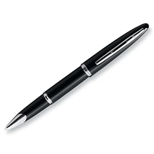 Carene - Sterling Silver Plated Trim - Solid Lacquer Roller Ball Pen With Metal Plated Clip And Trim