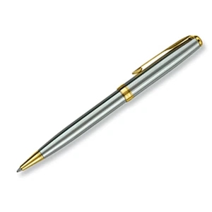 Sonnet (r) - 23-k Gold Plate - Stainless Ballpoint Pen With Elegant Finish On Clip And Trim