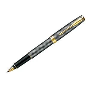 Cisele Sonnet (r) - Roller Ball Pen With Elegant Design And Gold Plate Trim
