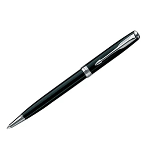 Sonnet (r) - Laque Black With Chrome Plate Trim - Ballpoint Pen With Elegant Finish On Clip And Trim