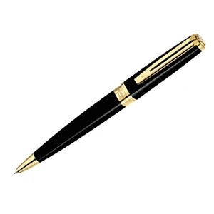 Exception (r) - 23.3 - Karat Gold Plated - Slim Black Ball Pen With Metallic Plated Clip