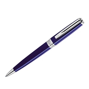 Exception (r) - Slim Blue Ballpoint Pen With Sterling Silver Plated Clip